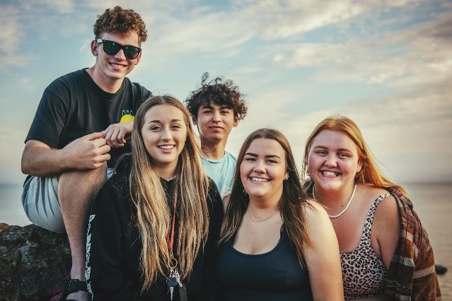 group of teenagers smiling